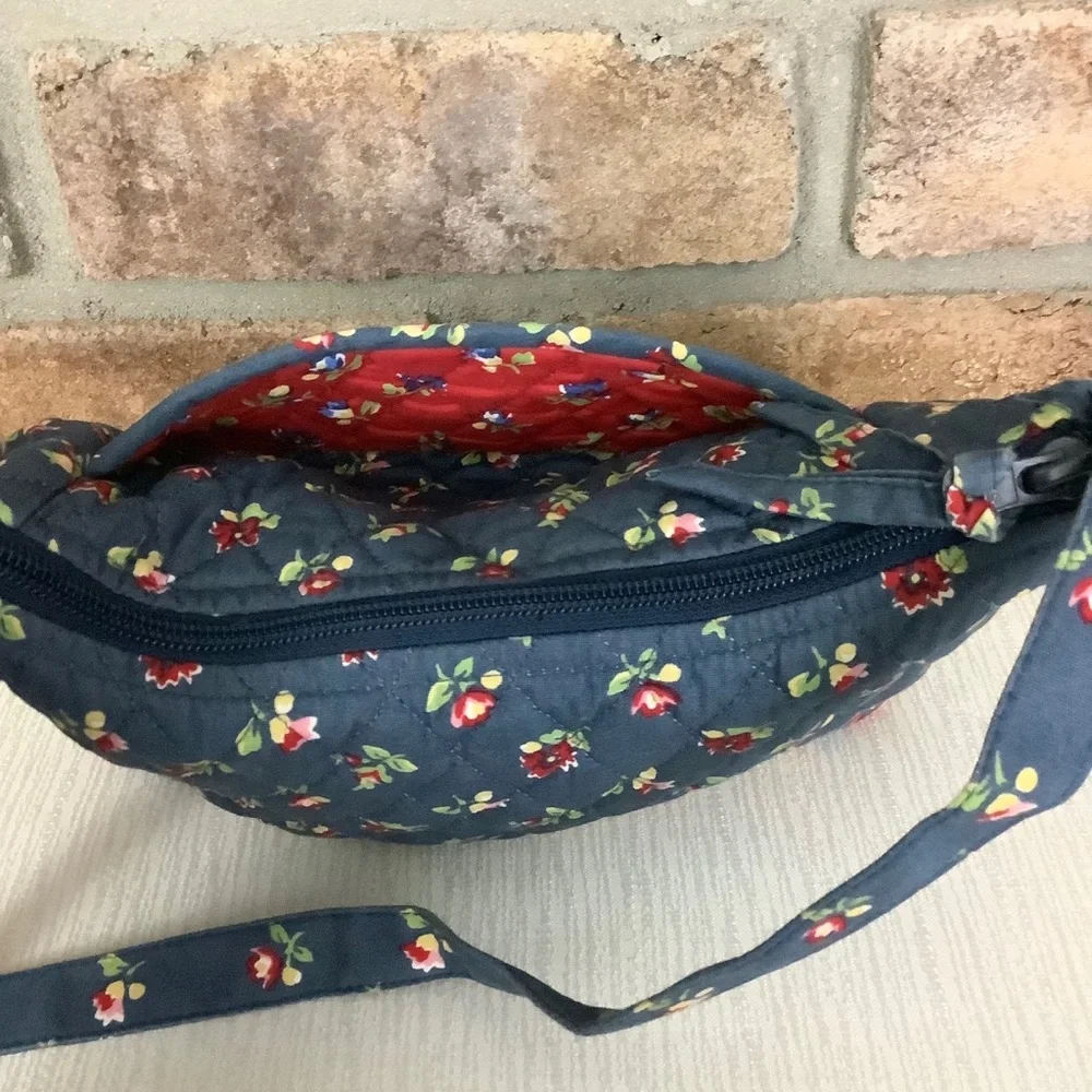 QK Quilted Blue Floral Shoulder Bag
